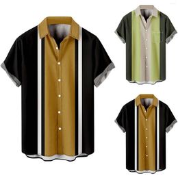 Men's Casual Shirts Male Summer Hawaii Loose Print Shirt Turn Down Collar Short Sleeve Foam H Mens Nightshirt Men S Workout