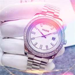 Men's Diamonds Mission Runway Watch Top Brand Calendar Quality Clock Gifts Stainless Steel Strap Waterproof Automatic Mechanics Multi-function Wristwatches