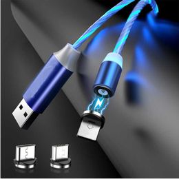 cable led lighting UK - Chargers Cables Magnetic Glow LED Lighting Fast Charging USB Cable for Xiaomi Redmi 8 8A 7A 6A 5 Plus 4A 4X 5A Note 7 8 Pro 8T iPhone Samsung W220924