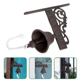 Decorative Figurines Bell Doorbell Iron Wall Hanging Bells Door Dinner Parts Shaking Fence Link Chain Outdoor Farmhouse Cast Mounted Welcome