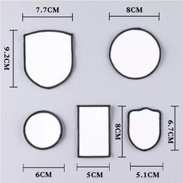 5 모양 승화 블랭크 패치 핫 트랜퍼 인쇄 DIY 패치 소비 가능한 수리 열전송 패드 의류 모자 유니폼 배낭 검은 프레임
