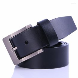 Belts For Men Commercial Fashion Brand Strap Male Pin Buckle Fancy Vintage Jeans Big Name Cowhide Genuine Leather