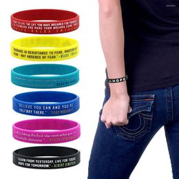 Link Bracelets 1PC Circular Motivational Silicone Wristbands Courage Dream Believe Strength Hope Faith Inspirational Bracelet Bangle Gift