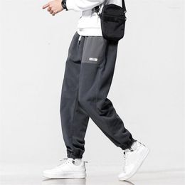 Men's Pants Men's Fashion Elastic Waist Autumn Winter Trendy Fleece Warm Comfort Pantalon Plus Size Jogging Sport Sweatpants Men Harem