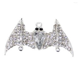 Pendant Necklaces 100pcs/lot SilverTone Alloy Rhinestone Bat Animal Charm For Women