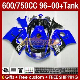 Fairings & Tank For SUZUKI SRAD GSXR 600 750 CC GSXR600 96 97 98 99 00 Body 156No.43 GSXR750 600CC GSXR-600 1996 1997 1998 1999 2000 GSX-R750 750CC 96-00 Fairing blue glossy