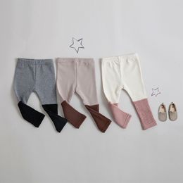 Baby Girl Stretch Leggings Pants Spring Autumn Girls Toddler Children Splicing Cotton Trousers Boys Pants Kid Clothes 20220924 E3