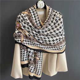 Scarves Winter Scarf Women Cotton Beh Shls Neckerchief Female Pashmina Foulard Headscarf Bufanda Elegant Head Wraps Hijab Y2209