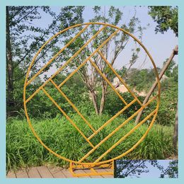 Party Decoration Round Iron Ring Arch Stand Wedding Props Background Frame Outdoor Flowers Geometric Diamond Display Drop Delivery 20 Dhedg