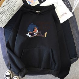 Kaeya Anime Hoodie Ästhetische Harajuku Hoodies Frauen Cartoon Grafik Pullover Sweatshirts Streetwear