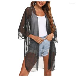 Women's Swimwear Women's Summer Beach Bikini Cover-Ups Fashion Holiday Cardigan Lightweight Coat With Sunscreen Breathable Fabric