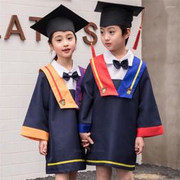 Clothing Sets Student Uniform Academic Dress Set For Kids Baby Boy Girls Kindergarten Graduation Chorus Stage Performance Hat