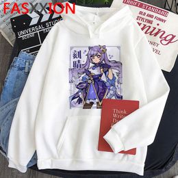 Genshin Impact Hutao Hot Game Anime Kawaii Hoodies Men Unisex Zhong Li Ke Qing Aesthetic Funny Streetwear Sweatshirt Hoodie Male