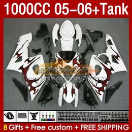 OEM Fairings & Tank For SUZUKI GSXR1000 GSXR 1000 CC K5 GSX-R1000 2005-2006 Body 157No.17 1000CC GSXR-1000 05 06 GSX R1000 2005 2006 Injection Mould Fairing red white blk