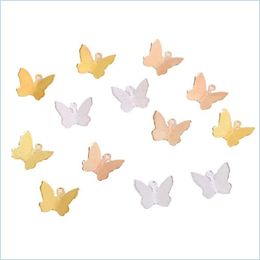 Charms Pure Copper Colour Preserving Ornaments Charms Pendant Butterfly Metope Connect Diy Jewellery Accessory Hairpin Material Parts 11 Dhwtv