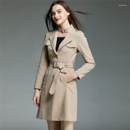 Women's Trench Coats Women's European Single-breasted Coat For Women Long Sleeves Slim Womens Casaco Feminino Overcoat Woman Jaqueta