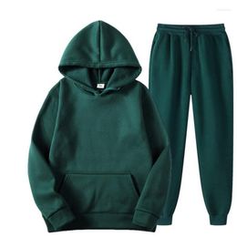 Men's Tracksuits Men's 2022 Spring Two Piece Set Men Sports Casual Sets Hoodies Pants Suit Tracksuit Fashion Solid Colour Cotton