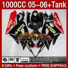 RIZLA red OEM Fairings & Tank For SUZUKI GSX-R1000 GSXR1000 GSXR 1000 CC K5 05 06 Bodys 157No.47 1000CC GSXR-1000 2005 2006 GSX R1000 2005-2006 Injection Mold Fairing