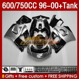 Fairings & Tank For SUZUKI SRAD GSXR600 GSXR 600 750 CC 1996 1997 1998 1999 2000 Body 156No.107 GSXR750 600CC GSX-R750 750CC 96-00 GSXR-600 96 97 98 99 00 Fairing black silvery