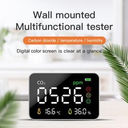 Meter Air Quality Monitor Digital CO2 Detector 3 In 1Temperature Humidity Tester Rechargeable Carbon Dioxide