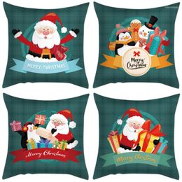 Christmas Decorations 45x45cm Merry Blue 4 Types Pillow Case Santa Claus Tree Cover Happy Year Xmas Decoration For Home