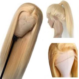 ombre closure wig UK - PrePlucked 360 Lace Frontal Wig Ombre Brazilian Brown and Honey Blonde highlights Closure Wig Remy Lace Front Human Hair Wigs262m