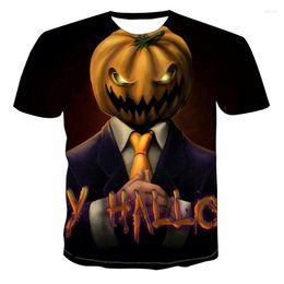-Herren-T-Shirts Scary Pumpkin M￤nner/Frauen kurz￤rmelige T-Shirt Tops Halloween Dress up T-Shirt Mode 3D Druckstra￟e Kleidung