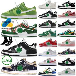 2024 panda Off Shoes for Men Women Running Shoes Cool Grey University Red Gold Pine Green White x Candy Malachite Light Iron Ore Pale