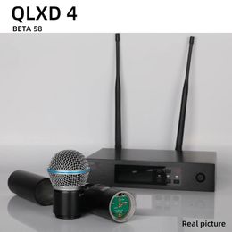 QLXD4 Microphones UHF Profeesional Dual True Diversity for Karaoke Stage Performances QLXD2 Beta 58 Mic