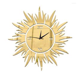 Wall Clocks Creative Mirror Clock Sun Design Needle Quartz Removable Art Decal Acrylic Sticker Living Room Home Decor