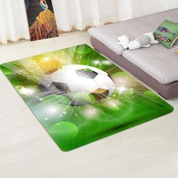 Carpets Modern Carpet 3D Football Area Rugs Flannel Rug Memory Foam Boys Kids Play Crawl Mat Big For Home Living Room