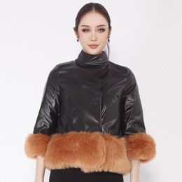 Women's Leather Women's & Faux Imitation Jacket Women Mink Overcoat Ynthetic Fur Spring Cropped Coat Clothing Autumn Oversize Trench