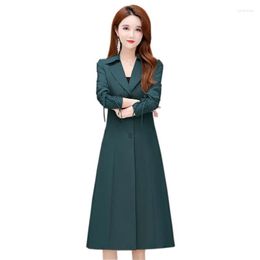 Women's Trench Coats Women's 2022 Fashion Spring Autumn Windbreaker Cape Outerwear Plus Size Single-breasted X-Long Coat Casual Tops
