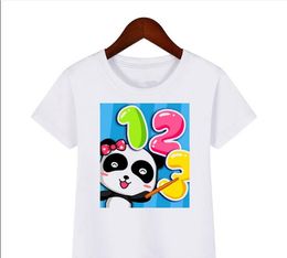 2022 Rainbow Babybus Panda Graphic Print Tshirt GirlsBoys Kids Clothes Summer Short Sleeve T Shirt Harajuku Kawaii Children Clothing