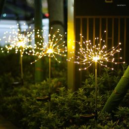 Strings Solar Firework Light 90/120/150 LED Garden Lights Outdoors Festoon Happy Year Decor Christmas Decorations 2022