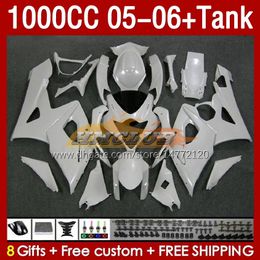 OEM Fairings & Tank For SUZUKI GSXR1000 GSXR 1000 CC K5 GSX-R1000 2005-2006 Body 157No.26 1000CC GSXR-1000 05 06 GSX R1000 2005 2006 Injection Mould Fairing white pearl