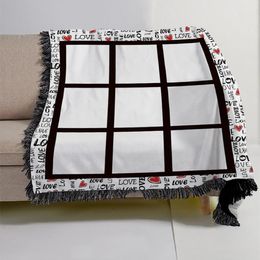 Sublimation Flannel Blank Blanket Heat Transfer Blanket with Tassel DIY Portable Cover Blankets B6