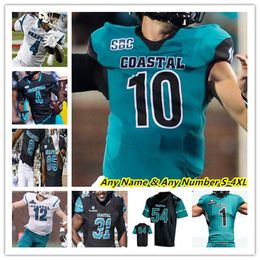 Coastal Carolina Chanticleers College Football Jerseys Grayson McCall CJ Beasley Reese White Sam Pinckney Jared Brown Tyson Mobley Jacob Jenkins JT Killen 4XL