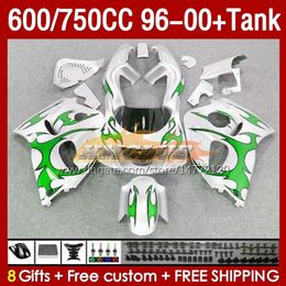 & Tank Fairings For SUZUKI SRAD GSXR600 GSXR 750 600 CC 1996-2000 156No.123 GSXR-600 GSXR750 750CC 1996 1997 1998 1999 2000 GSX-R750 600CC 96 97 98 99 00 Fairing green flames