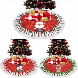 Christmas Tree Skirts Trees Decoration Mat Xmas Snowman Reindeer Ornament Home Holiday Festival Party Decorations RRB15746