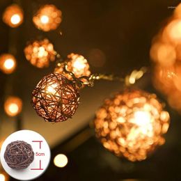 Strings YIMIA 5m 20 Sepak Takraw Rattan Balls LED String Fairy Lights Brown Coffee Outdoor Christmas Wedding Party Decoration