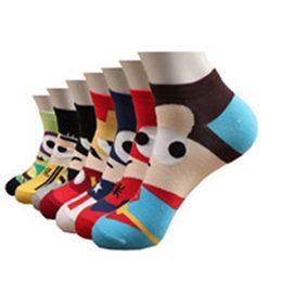 Men's Socks Men Cotton Ankle Socks 7 PairsLot Colorful Funny Hip Hop Short Sock Men's Women Harajuku Kawaii Pop Anime Socks 220923