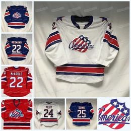 Gla MitNess Custom Rochester Americans Hockey Jersey AHL Matej Pekar Ryan Scarfo Brendan Warren Brett Murray Casey Fitzgerald Josh