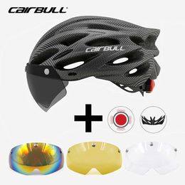 Cycling Helmets CAIRBULL Road Bicycle Ultralight helmet goggles Cascos with Tail Light Night Riding MTB Bike Racing T220921