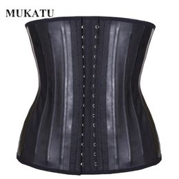 Women's Shapers Waist Tummy MUKATU Latex Trainer Corset Belly Slim Belt Body Modeling Strap 25 Steel Boned Cincher Gaine 220923