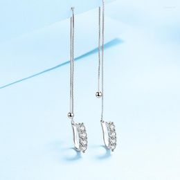 Dangle Earrings S925 Silver Tassel Ear Line 0.8 Carat Moissanite Women Fashion Fine Jewellery