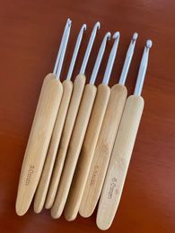 Wool Bamboo Handle Hook Needles Crochet Knitting Tool Sweater Needle round Head