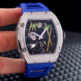 Multi-function Superclone Watch Designer Luxury Mens Mechanics Richa Milles Wristwatch Men Automatic Mechanical Skeleton Blue Black Grey Rub