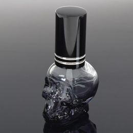 8ml Personality Skull Shape Refillable Portable Empty Glass Perfume Bottle Travel Mini press Spray Parfum Bottles