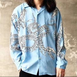 Men's Casual Shirts Long Sleeve Tokyo Keel Coiled Snake WACKO MARIA Shirt Men Women Men's Clothing